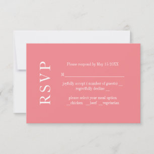 Carte de réponse de mariage minimaliste moderne ro