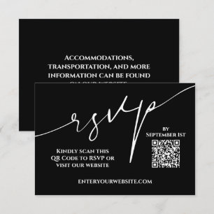 Carte de réponse de mariage moderne avec QR code n