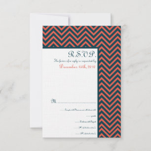 Carte de réponse de mariage moderne Chevron Neon C