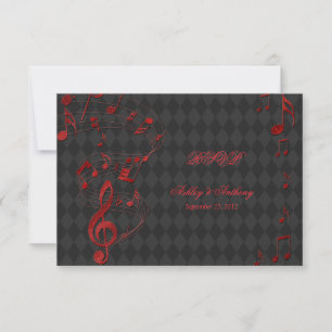 Carte de réponse de mariage Notes de musique Arleq