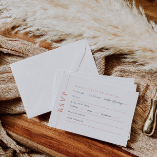 Carte de réponse de mariage orange moderne RSVP Ch