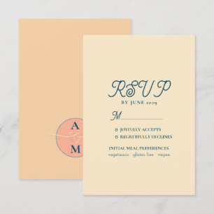 Carte de réponse de mariage Peach Fuzz