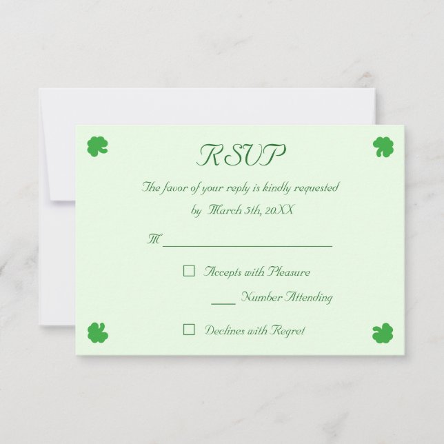 Carte de réponse de mariage personnalisée avec trè (Devant)