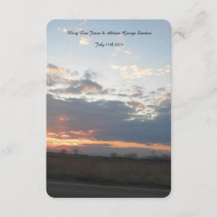 Carte de réponse de mariage Photo du coucher de so
