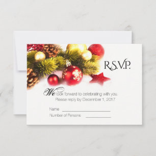 Carte de réponse de mariage pour les fêtes de Noël