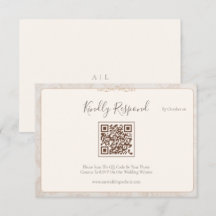 Carte de réponse de mariage QR Code minimaliste -