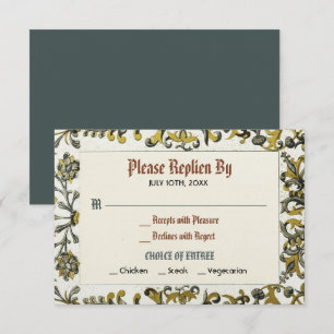 Carte de réponse de mariage royal de la Renaissanc