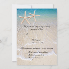Carte de réponse de mariage Starfish Beach
