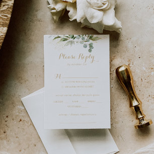 Carte de réponse de menu de mariage à la verdure E
