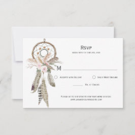 Carte de réponse de rêve attrape-rêves à plumes Bo