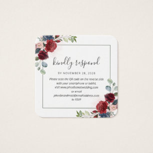 Carte de réponse de site Web de mariage avec code