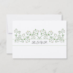Carte de réponse de vigne grimpante à fleurs blanc
