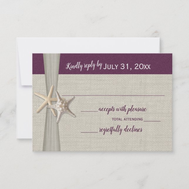 Carte de réponse d'enregistrement de plage Amore (Devant)