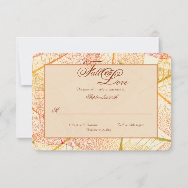 Carte de réponse des feuilles automnales (Devant)