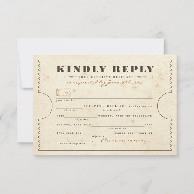 Carte de réponse des Libs de billet Telegram vinta (Devant)