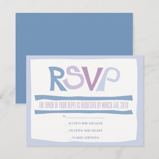 Carte de réponse d'invitation de mariage juif BASH (Devant / Derrière)