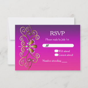 Carte de réponse d'invitation Princesse Indienne R