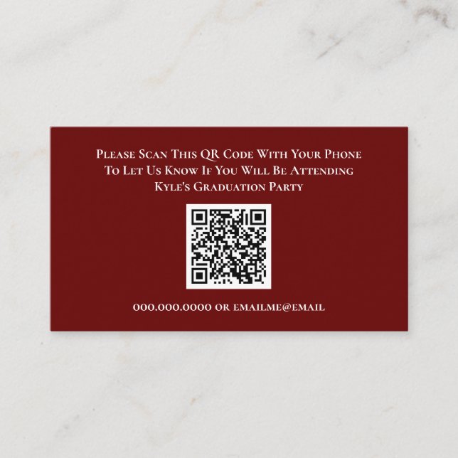 Carte de réponse du code QR RSVP Red (Devant)