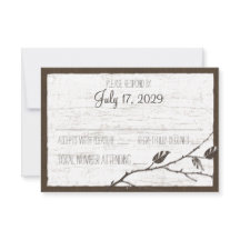 Carte de réponse du Mariage Birch Wood Deer