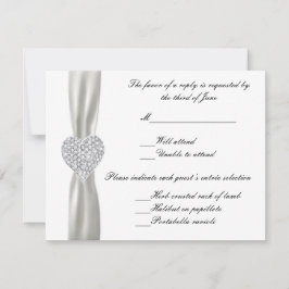 Carte de réponse du Mariage blanc Diamond Heart