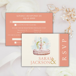 Carte de réponse du Mariage de corail Doses romant