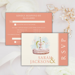 Carte de réponse du Mariage de corail Doses romant