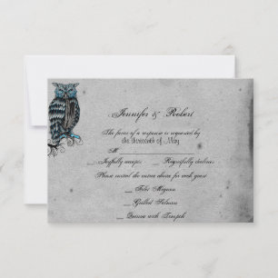 Carte de réponse du Mariage de la Chouette gothiqu