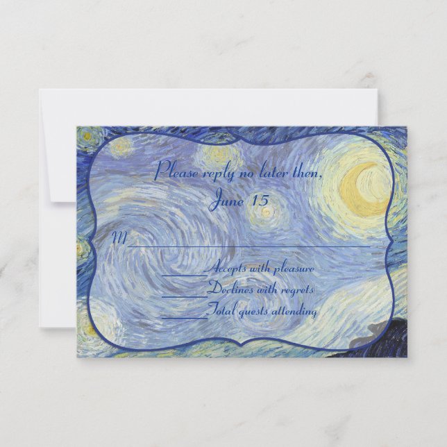 Carte de réponse du Mariage de nuit Van Gough Star (Devant)
