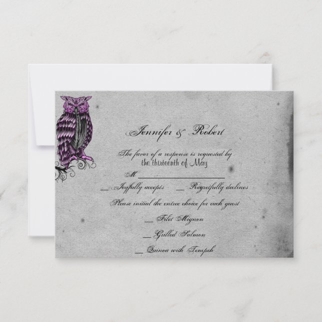 Carte de réponse du Mariage de puceron gothique po (Devant)