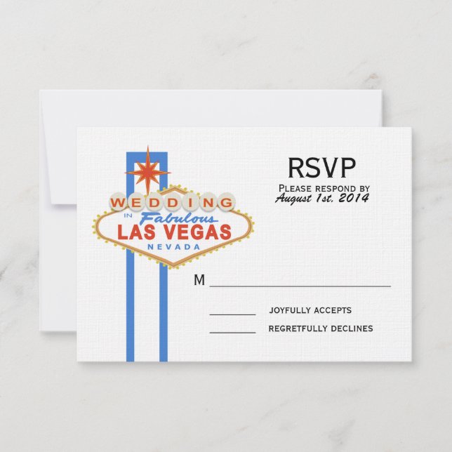 Carte de réponse du Mariage des signes Las Vegas (Devant)