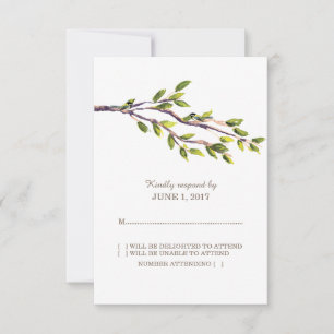 Carte de réponse du Mariage des succursales broyée