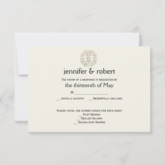 Carte de réponse du Mariage d'or Celtic Tree of Li (Devant)