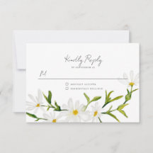Carte de réponse du Mariage Floral RSVP