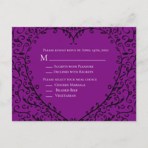 Carte de réponse du Mariage gothique du coeur mauv