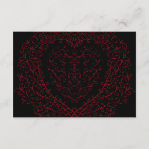 Carte de réponse du Mariage gothique du coeur roug
