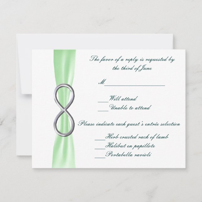 Carte de réponse du Mariage Green Infinity (Devant)