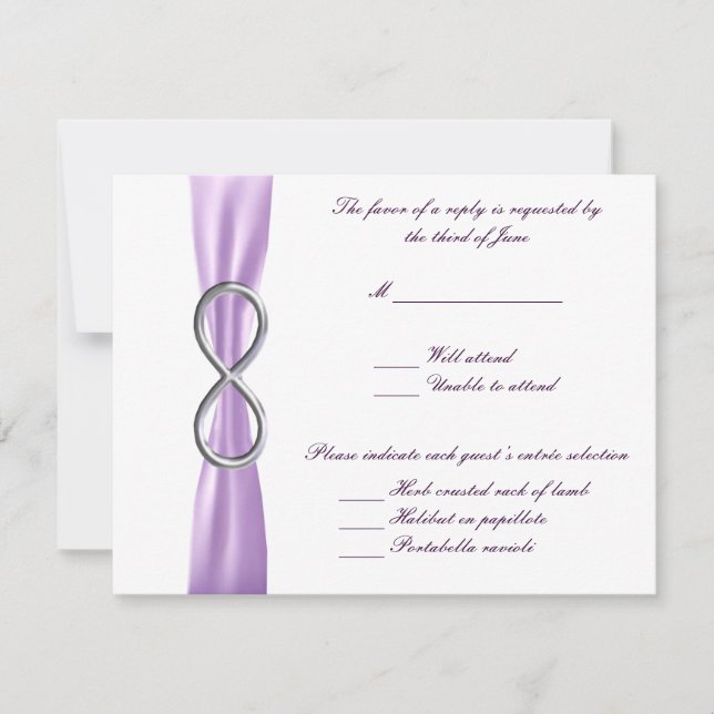 Carte de réponse du Mariage Lavender Infinity (Devant)