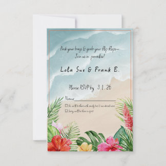 Carte de réponse du Mariage Paradise Blooms