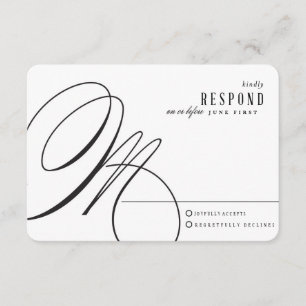 Carte de réponse du Mariage rose Gold Delicate