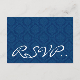 Carte de réponse du Mariage RSVP de Navy Blue Dama