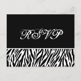 Carte de réponse du Mariage RSVP en noir blanc Zeb