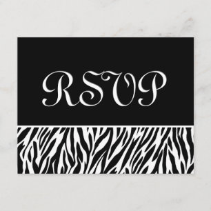 Carte de réponse du Mariage RSVP en noir blanc Zeb