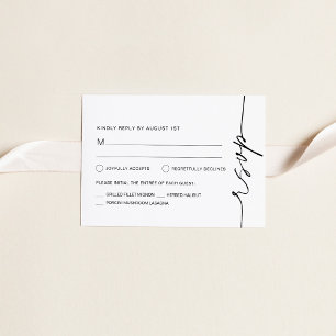Carte de réponse du Mariage RSVP minimaliste EVERL