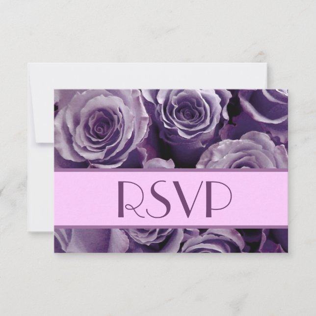 Carte de réponse du Mariage RSVP Rose violet (Devant)