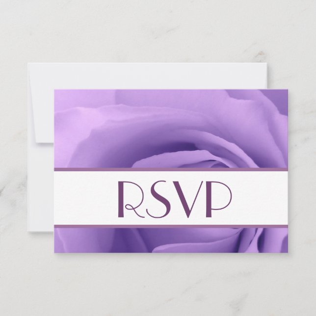 Carte de réponse du Mariage RSVP Rose violet (Devant)