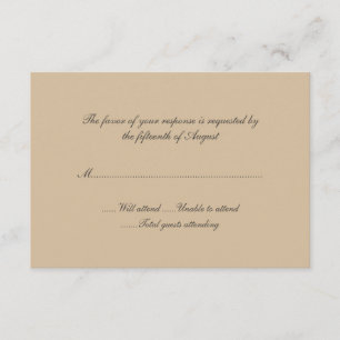 Carte de réponse du Mariage Tan