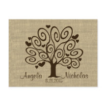 Carte de réponse du Mariage Tree Hearts