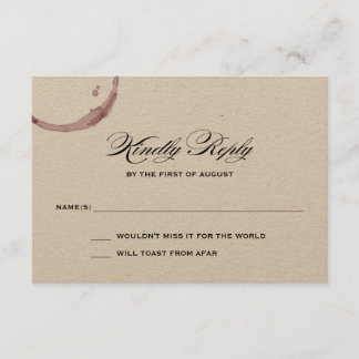 Carte de réponse du Mariage Vineyard Vineyard