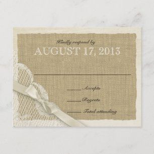 Carte de réponse du pays de dentelle blanche antiq