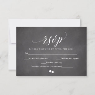 Carte de réponse du script RSVP de mariage du tabl